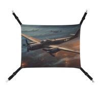 MNVTSKOP World War Aircraft Pet Hammock Breathable Cat Hanging Hammock with Adjustable Straps and Metal Hooks Plush Small Animal Soft Hideout Bed for Indoor and Outdoor