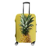 MNVTSKOP Yellow Pineapple Luggage Covers Scratch-Resistant Washable Suitcase Cover Polyester Elastic Travel Baggage Protector for Suitcase Protector Cover, White, L
