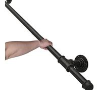 MNYDXY Black/White Handrail for Stairs 1ft-10ft, Stair Railing Safety Grab Bar Brackets Bar Rails, Wall Mount Banister Hand Rail for Indoor and Outdoor Metal Wrought Iron