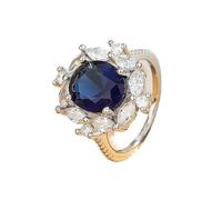 Mnyixsi 925 Sterling Silver Crystal CZ Ring for Women Flower Shape Cubic Zirconia Birtshtone Promise Rings CZ Stone Eternity Engagement Wedding Statement Band Ring Gift for Lovers, Size 9, Sterling