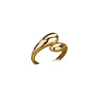 Mnyixsi 925 Sterling Silver Teardrop Ring for Women Men Open Statement 14K Gold Plated Unisex Adjustable Christmas Ornaments Gifts BFF