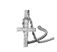 Mnyixsi Cross Necklace for Women 925 Solid Sterling Silver Cubic Zirconia with Gold Twist Chain Cross Infinity Loop Princess Pendant Necklace Faithfulness for Women Girls