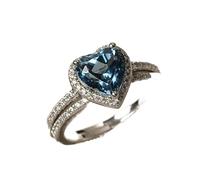 Mnyixsi Fashion Cubic Zirconia Heart Ring for Women 925 Sterling Silver CZ Simulated Diamond Stackable Ring Eternity Band Set for Lovers Crystal Cocktail Engagement Statement Ring Gift, Size 10