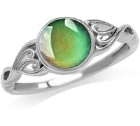 Mnyixsi Mood Color Changing Ring for Women Temperature Sensing Color Changing Mood Lucky Band Ring Gift Wedding Engagement Proposal Statement Gemstone Solitaire Silver Ring, Size 9