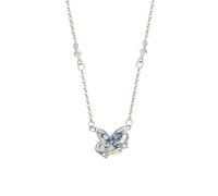 Mnyixsi Zircon Butterfly Pendant 925 Sterling Silver Infinity Butterfly Pendant Necklace with Birthstone Crystal from Austria Jewellery Gifts for Mum Women