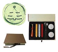 MNYR Christmas Tree Stars Wax Seal Sealing Stamp Sticks Spoon Candle Gift Box Set Embellishment Holidays Invitation, Card, Snail Mail, Gift Wrapping, Wine Package, Great Gift Idea Christmas Seal Stamp
