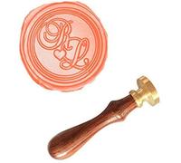MNYR Vintage Customize Personalized Custom Wedding Monogram Initials Heart Sealing Wax Seal Stamp Wooden Handle Custom Invitation Embellishment Christmas Gift Package Custom Words Wax Seal Stamp Set