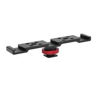 MNYTDPOCF 3 In 1 Hot Shoe Mount Adapter Extension Bar Bracket Stand, Camera Hot Shoe Mount, Multi - Function Aluminum Alloy Bracket for Microphone Monitor Fill Light, Compatible with Camera (Black)