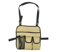 MNYTDPOCF Beach Chair Armrest Bag, Outdoor Chair Organizer with Multi Pockets Storage, Durable 600D Oxford Cloth Hanging Storage Bag for Camping, Fishing, Beach, Wheelchair and Office Arm Re (Khaki)