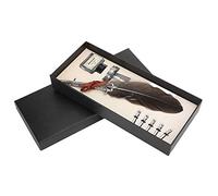 MNYTDPOCF Vintage Dip Ink Pen Set, Calligraphic Writing Pen with 6 Stainless Steel Tips, Handmade Quill Pen Kit with Ink Bottle for Calligraphy Practice and Gift (SP051044 gray floating)
