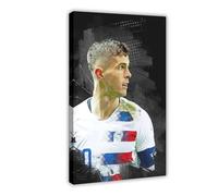 Mnyuein Christian Pulisic Poster Football Art 6 Canvas Poster Wall Art Decor Print Picture Paintings for Living Room Bedroom Decoration Frame:12x18inch(30x45cm)