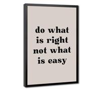 Mnyuein Do What Is Right Not What Is Easy Quote Print Canvas Poster | 12"L x 18"W, Black Frame-style, Multiple sizes, Multiple frame styles, Wall Art Picture, for Living Room Decor