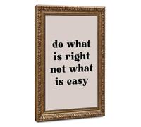 Mnyuein Do What Is Right Not What Is Easy Quote Print Canvas Poster | 12"L x 18"W, Retro Gold Frame-style, Multiple sizes, Multiple frame styles, Wall Art Print, for Dorm Room Decor