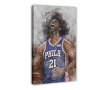 Mnyuein Joel Embiid 8 Poster Basketball Canvas Poster Bedroom Decor Landscape Office Room Decor Gift Frame:12x18inch(30x45cm)