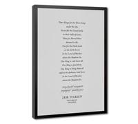 Mnyuein One Ring To Rule Them All, JRR Tolkien Book Quote Canvas Poster | 12"L x 18"W, Black Frame-style, Multiple sizes, Multiple frame styles, Wall Art Picture, for Office Decor
