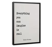 Mnyuein Pablo Picasso Quote Print, Everything You Can Canvas Poster | 16"L x 24"W, Black Frame, Multiple sizes, Multiple frame styles, Wall Art Paintings, for Office Decor