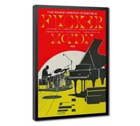 Mnyuein Retro Jazz Ensemble Abstract Musician Poster Canvas Poster | 12"L x 18"W, Black Frame, Multiple sizes, Multiple frame styles, Wall Art Print, for Dorm Room Decor