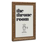 Mnyuein The Throne Room, Funny Bathroom Toilet Art Canvas Poster | 12"L x 18"W, Retro Gold Frame-style, Multiple sizes, Multiple frame styles, Wall Art Paintings, for Dorm Room Decor