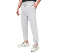 MnZFits Joggers for Men Fleece Cuffed Tracksuit Bottoms - Sweatpants Breathable with Elasticated Waist, Adjustable Drawstring, Back & Side Pockets (UK, Alpha, L, Regular, Regular, Heather Grey)