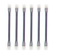 MNZMFZYH 10 Piece Set of 5050 3528 RGB LED Light Strip connectors, 4-pin 10mm Wide, Without Welding Strips, Pair Jumper Extension Cord Angle connectors Suitable for DIY LED Light Strip
