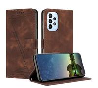 Mo-Beauty Case for Samsung Galaxy A32 4G / A32 Lite, PU Leather Book Folio Flip Cover with Magnetic Card Slot Function Dream Triangle Phone Case Cover Compatible with Samsung A32 4G/A32 Lite (Brown)