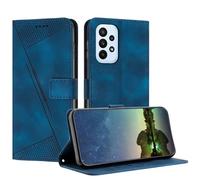 Mo-Beauty Case for Samsung Galaxy A72 4G / 5G, PU Leather Book Folio Flip Cover with Magnetic Stand Function Card Slot Function Dream Triangle Phone Case Cover Compatible with Samsung A72 4G/5G (Blue)