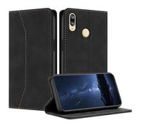 Mo-Beauty Compatible with Huawei Nova 3i Case, PU Leather Flip Wallet Phone Stand Case Cover with 2 Slot Card Holder and Magnetic Closure for Huawei Nova 3i Shockproof Protective Phone Case (Black)
