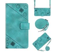 Mo-Beauty Compatible with Motorola Moto G15/G15 Power Case, PU Flip Wallet Crossbody Wallet, Adjustable Detachable Lanyard Neck Strap with Magnetic Card Holder Case for Moto G15 Power (Green)