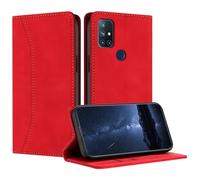 Mo-Beauty Compatible with OnePlus Nord N10 5G Case, PU Leather Flip Wallet Phone Stand Case Cover with 2 Slot Card Holder and Magnetic Closure for OnePlus Nord N10 5G Shockproof Phone Case (Red)