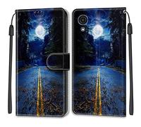 Mo-Beauty Compatible with Samsung Galaxy A03 Core Case, PU Leather Flip Wallet Phone Shockproof Cases Cover with 2 Slot Card Holder and Magnetic Closure for Samsung A03 Core Phone Covers (Moon)