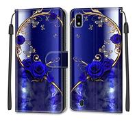 Mo-Beauty Compatible with Samsung Galaxy A10/M10 Case, PU Leather Flip Wallet Phone Stand Shockproof Cases Cover with 2 Slot Card Holder and Magnetic for Samsung A10/M10 Phone Covers (Butterfly 1)