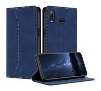Mo-Beauty Compatible with Samsung Galaxy A10S/M01S Case, PU Leather Flip Wallet Phone Stand Case Cover with 2 Slot Card Holder and Magnetic Closure for Samsung A10S/M01S Phone Case (Blue)