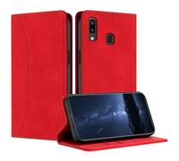 Mo-Beauty Compatible with Samsung Galaxy A20/A30/M10S Case, PU Leather Flip Wallet Phone Stand Case Cover with 2 Slot Card Holder and Magnetic for Samsung Galaxy A20/A30/M10S Phone Case (Red)