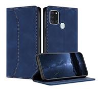Mo-Beauty Compatible with Samsung Galaxy A21S Case, PU Leather Flip Wallet Phone Stand Case Cover with 2 Slot Card Holder and Magnetic Closure for Samsung Galaxy A21S Shockproof Phone Case (Blue)