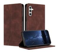 Mo-Beauty Compatible with Samsung Galaxy A34 5G Case, PU Leather Flip Wallet Phone Stand Case Cover with 2 Slot Card Holder and Magnetic for Samsung A34 5G Shockproof Protective Phone Case(Brown)