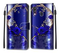 Mo-Beauty Compatible with Samsung Galaxy A40 Case, PU Leather Flip Wallet Phone Stand Shockproof Cases Cover with 2 Slot Card Holder and Magnetic Closure for Samsung A40 Phone Covers (Butterfly 1)