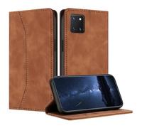 Mo-Beauty Compatible with Samsung Galaxy A81/Note 10 Lite/M60S Case, PU Leather Flip Wallet Phone Stand Case Cover with 2 Slot Card Holder and Magnetic Closure Shockproof Protective Phone Case (Khaki)
