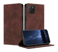 Mo-Beauty Compatible with Samsung Galaxy A81/Note 10 Lite/M60S Case, PU Leather Flip Wallet Phone Stand Case Cover with 2 Slot Card Holder and Magnetic Closure Shockproof Protective Phone Case (Brown)