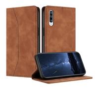 Mo-Beauty Compatible with Samsung Galaxy A90 5G Case, PU Leather Flip Wallet Phone Stand Case Cover with 2 Slot Card Holder and Magnetic Closure for Samsung Galaxy A90 5G Shockproof Phone Case (Khaki)