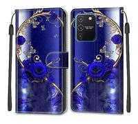 Mo-Beauty Compatible with Samsung Galaxy A91/M80S/S10 Lite Case, PU Leather Flip Wallet Phone Stand Shockproof Cases Cover with 2 Slot Card Holder and Magnetic Closure Phone Covers (Butterfly 1)
