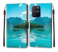 Mo-Beauty Compatible with Samsung Galaxy A91/M80S/S10 Lite Case, PU Leather Flip Wallet Phone Stand Shockproof Cases Cover with 2 Slot Card Holder and Magnetic Closure Phone Covers (Boat)