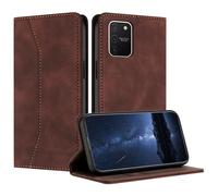 Mo-Beauty Compatible with Samsung Galaxy A91 /S10 Lite /M80S Case, PU Leather Flip Wallet Phone Stand Case Cover with 2 Slot Card Holder and Magnetic Closure Shockproof Protective Phone Case (Brown)