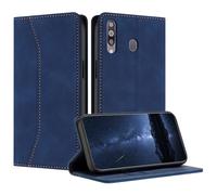 Mo-Beauty Compatible with Samsung Galaxy M30 / A40S Case, PU Leather Flip Wallet Phone Stand Case Cover with 2 Slot Card Holder and Magnetic for Samsung Galaxy M30 / A40S Shockproof Phone Case (Blue)