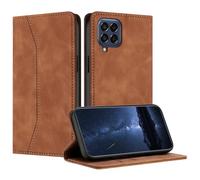 Mo-Beauty Compatible with Samsung Galaxy M53 5G Case, PU Leather Flip Wallet Phone Stand Case Cover with 2 Slot Card Holder and Magnetic Closure for Samsung Galaxy M53 5G Shockproof Phone Case (Khaki)