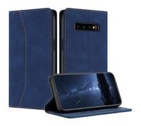 Mo-Beauty Compatible with Samsung Galaxy S10 5G Case, PU Leather Flip Wallet Phone Stand Case Cover with 2 Slot Card Holder and Magnetic Closure for Samsung Galaxy S10 5G Shockproof Phone Case (Blue)