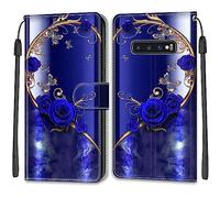 Mo-Beauty Compatible with Samsung Galaxy S10 Case, PU Leather Flip Wallet Phone Stand Shockproof Cases Cover with 2 Slot Card Holder and Magnetic Closure for Samsung S10 Phone Covers (Butterfly 1)