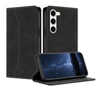 Mo-Beauty Compatible with Samsung Galaxy S23 Case, PU Leather Flip Wallet Phone Stand Case Cover with 2 Slot Card Holder and Magnetic for Samsung Galaxy S23 Shockproof Phone Case (Black)