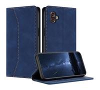 Mo-Beauty Compatible with Samsung Galaxy Xcover6 Pro/Xcover Pro 2 Case, PU Leather Flip Wallet Phone Stand Case Cover with 2 Slot Card Holder and Magnetic Closure Shockproof Phone Case (Blue)