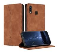 Mo-Beauty Compatible with SX GAL A20/A30/M10S Case, PU Leather Flip Wallet Phone Stand Case Cover with 2 Slot Card Holder and Magnetic for SX GAL A20/A30/M10S Phone Case (Khaki)
