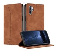 Mo-Beauty Compatible with SX GAL Note 10 Plus Case, PU Leather Flip Wallet Phone Stand Case Cover with 2 Slot Card Holder and Magnetic Closure for Samsung Note 10 Plus Phone Case (Khaki)